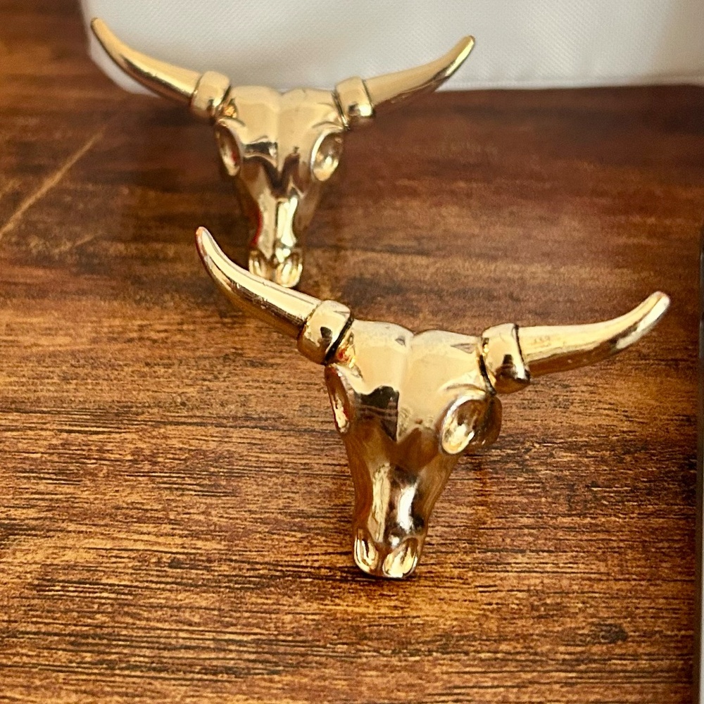 Gold Bull Skull Rings- Bold Western Statement pieces